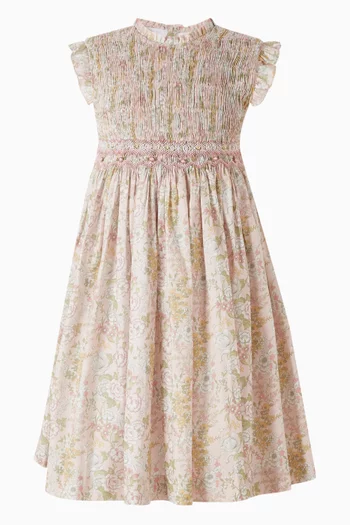 Smocked Printed Dress