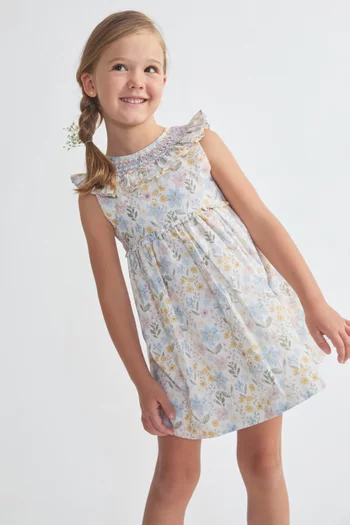 Smocked Printed Dress
