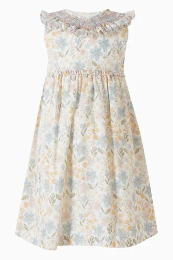 Smocked Printed Dress