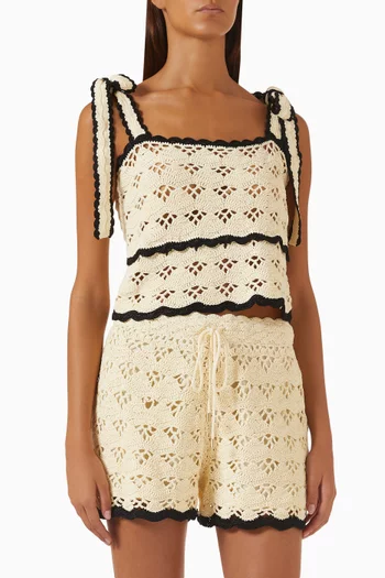 Aster Crochet Tie Cami Top