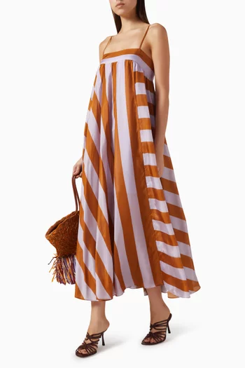 Indra Stripe Dress in Silk