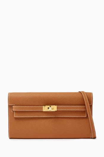 Unused Kelly Classique To Go Wallet in Epsom Leather