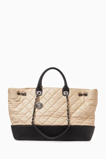 Shopping Tote Bag in Quilted Leather