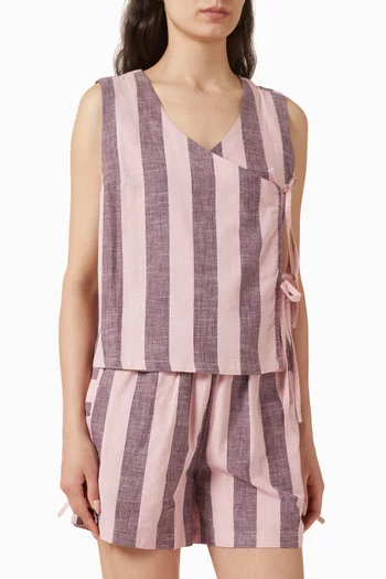 Striped Tie Top in Cotton