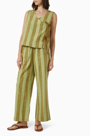 Striped Tie Top in Cotton