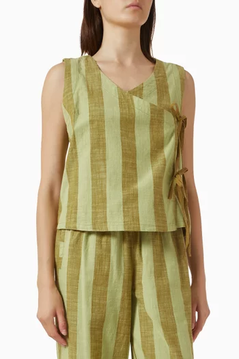 Striped Tie Top in Cotton