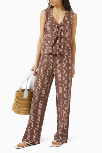 Tie-front Vest in Cotton