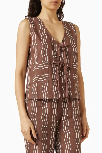 Tie-front Vest in Cotton