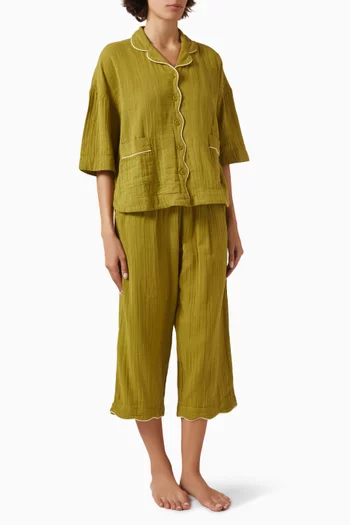 Pyjama Top & Pants Set in Cotton