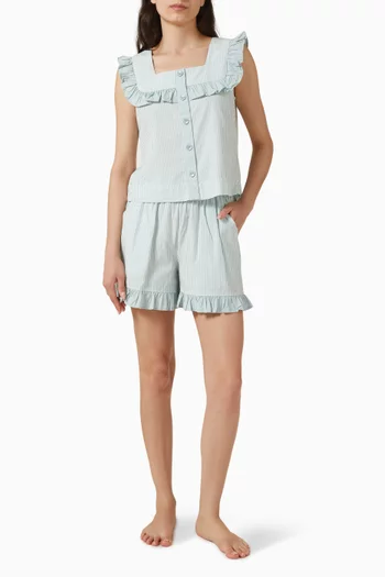 Pyjama Top & Shorts Set in Cotton