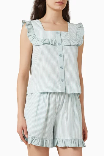 Pyjama Top & Shorts Set in Cotton
