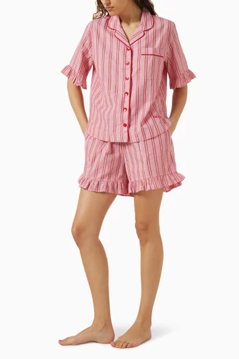 Pyjama Top & Shorts Set in Cotton