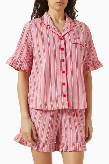 Pyjama Top & Shorts Set in Cotton