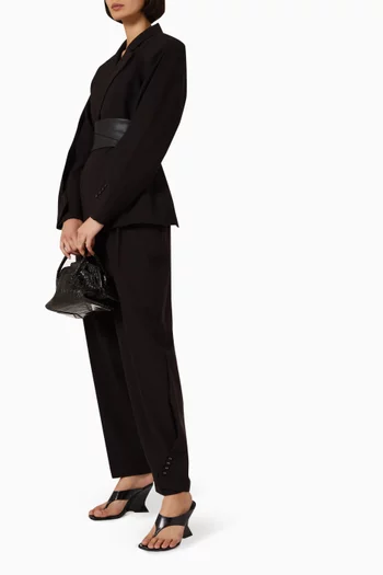 Marie Twist-sleeve Blazer in Wool