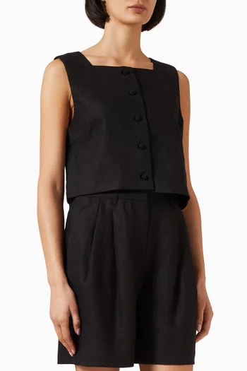 Rio Cropped Top in Linen