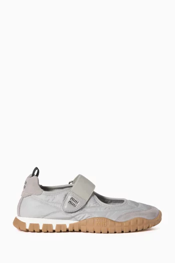 Tyre Ballerina Sandals in Technical-fabric & Suede