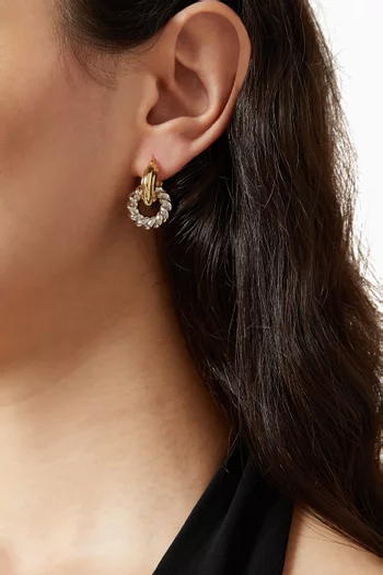Two-tone Rope Hoop Earrings in 14kt Gold-plated Brass