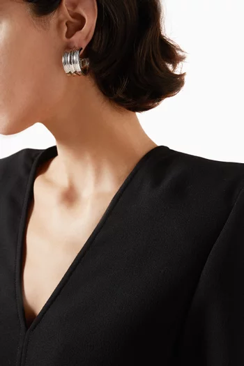 Canyon Hoop Earrings in Rhodium-plated Silver
