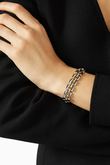 Noir Link Chain Bracelet in Rhodium-plated Silver