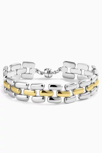 Noir Link Chain Bracelet in Rhodium-plated Silver