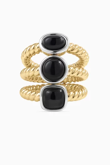Midnight Mesa Ring Set in 14kt Gold-plated Brass