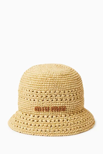 Woven Logo Hat in Viscose