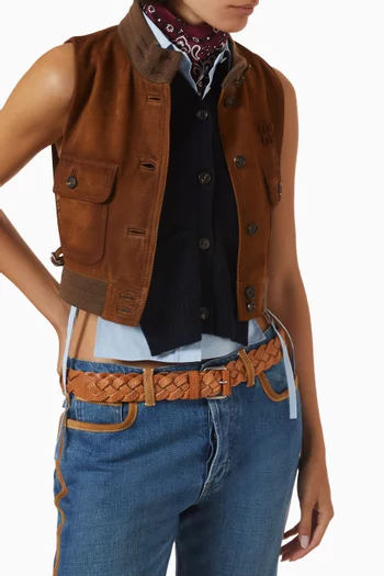 Woven Belt in Leather