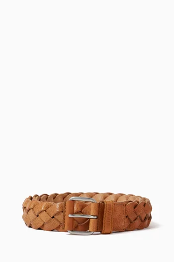 Woven Belt in Leather