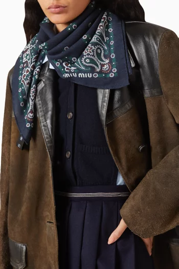 Printed Scarf in Wool & Cashmere