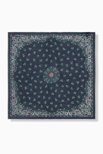 Printed Scarf in Wool & Cashmere
