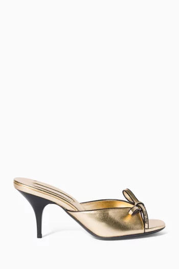 Bow 75 Sandals in Mordoré Nappa Leather