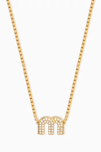 Crystal Necklace in Brass