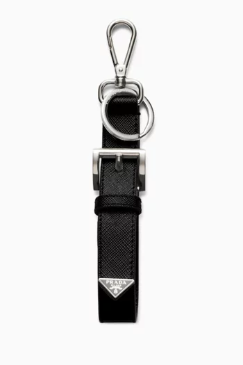 Keychain in Saffiano Leather