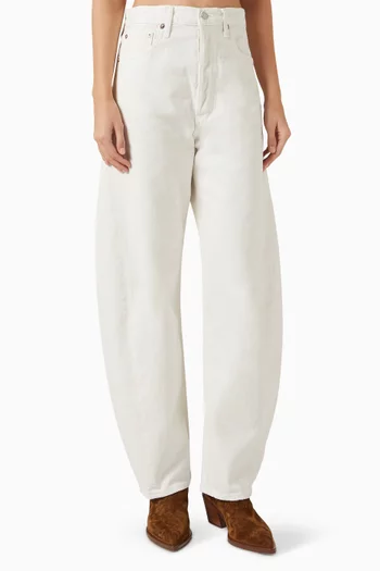 Luna Pieced Taper Jeans in Denim