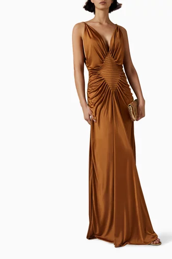 Gathered Gown in Viscose Jersey