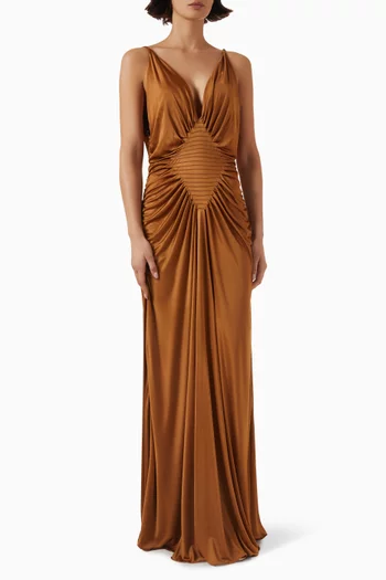 Gathered Gown in Viscose Jersey