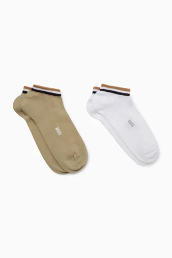 Logo Ankle-length Socks in Cotton-blend, Set of 2