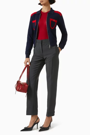 Knit Zip Cardigan in Cotton Blend