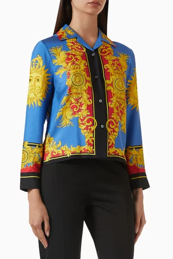 The Sun Blue Shirt in Silk-twill