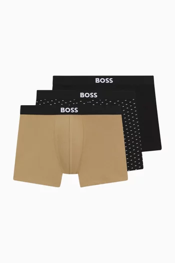 Logo Boxer Shorts in Stretch-cotton, Set of 3