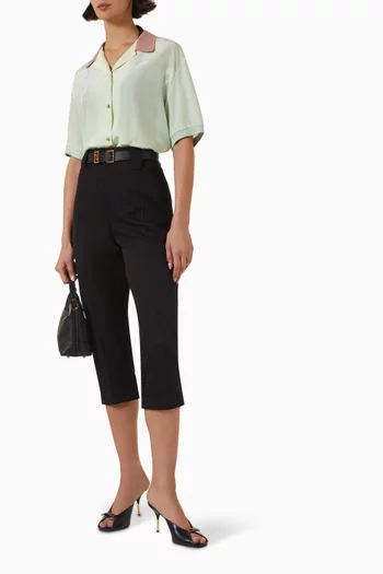 Crop Shirt in Silk Poplin
