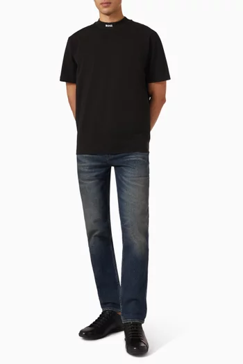 Mock-neck T-shirt in Cotton-jersey