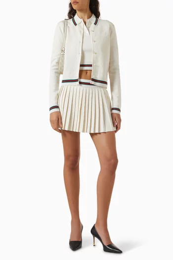 Jacquard Polo Cropped Top in GG Knit