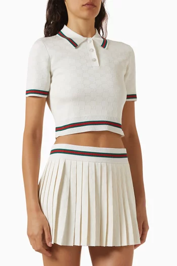 Jacquard Polo Cropped Top in GG Knit