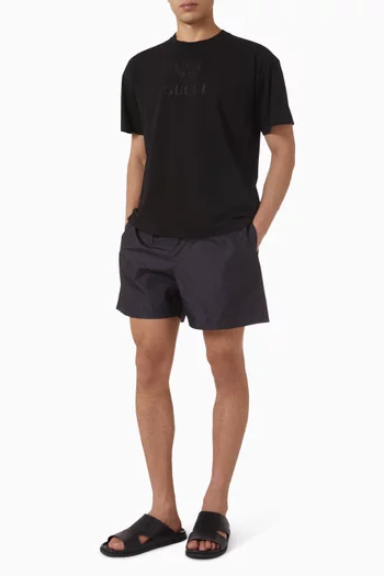Logo Embroidery T-shirt in Cotton-jersey
