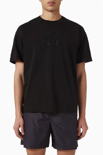 Logo Embroidery T-shirt in Cotton-jersey