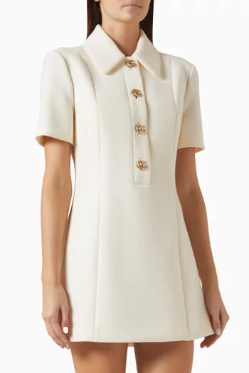 GG-button Mini Dress in Woolcrepe