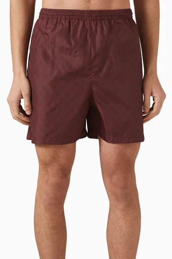 GG Print Swim Shorts in Poplin