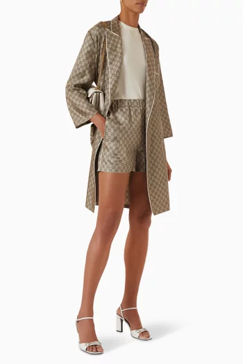 Tie-waist Robe in GG Silk Twill
