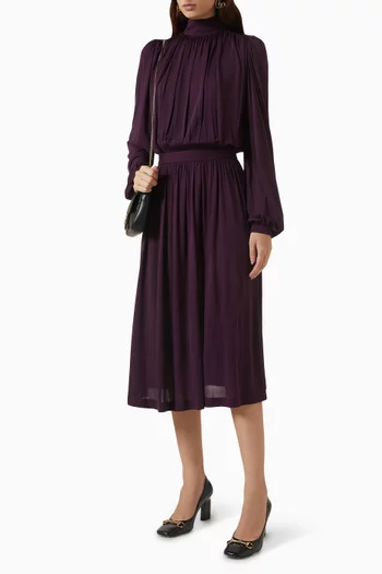Pleated Dress in Viscose-jersey